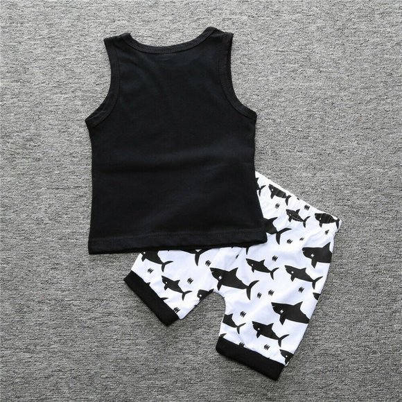 Baby Shark Sleeveless Tank & Shorts Outfit - Picture 2 of 5